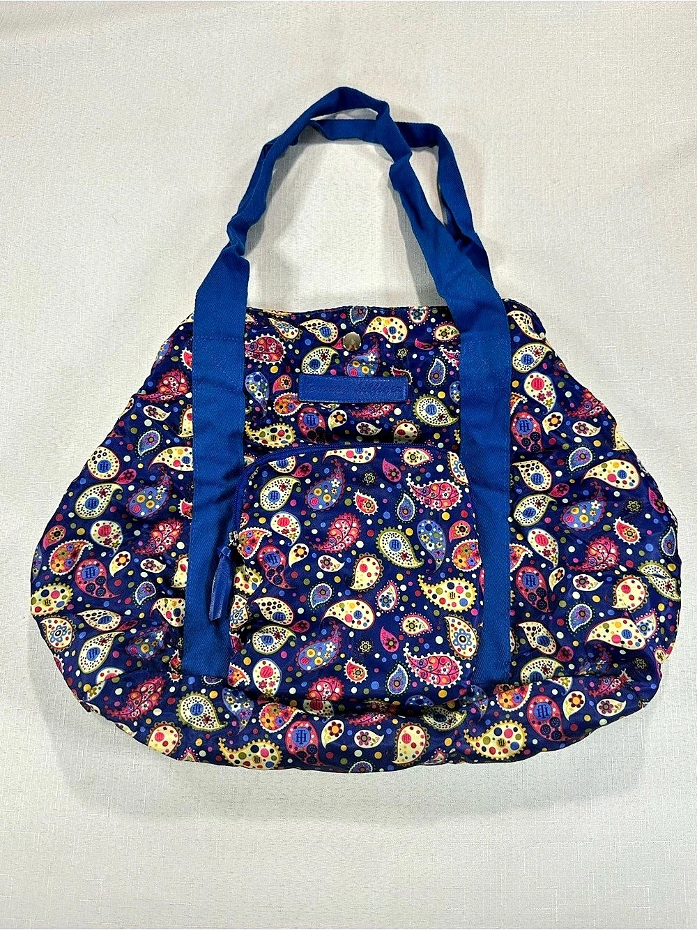 Tommy Hilfiger Blue Paisley Nylon Tote Travel Bag
